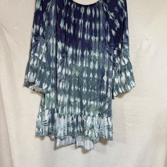 Style & Co Women's 4X Blouse Top Lantern Sleeves Peplum Tie Dye Flared- Plaid - Picture 9 of 12